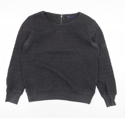 Gap Womens Grey Polyester Pullover Sweatshirt Size M Zip