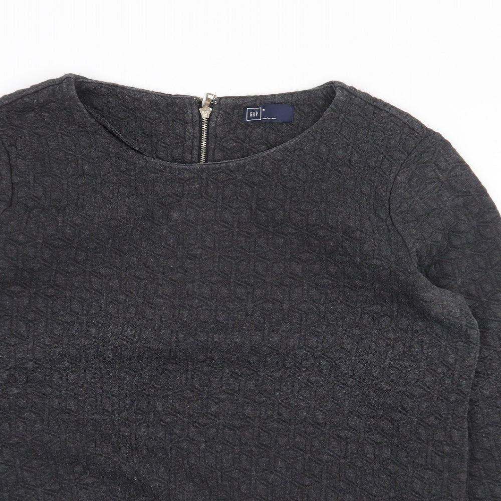 Gap Womens Grey Polyester Pullover Sweatshirt Size M Zip