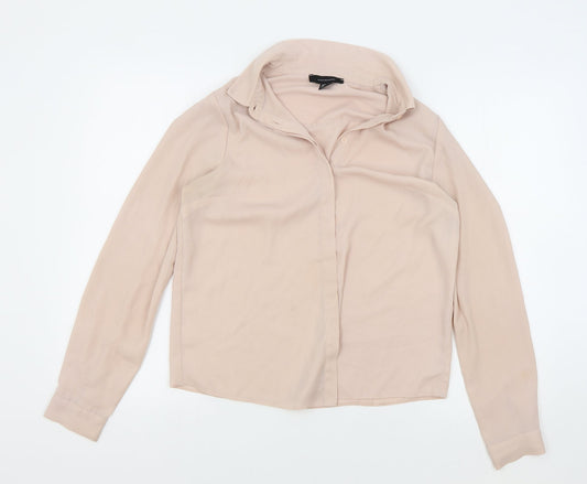 Atmosphere Womens Pink Polyester Basic Button-Up Size 12 Collared