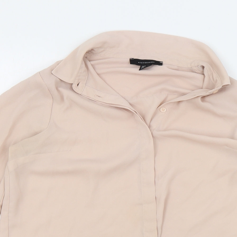 Atmosphere Womens Pink Polyester Basic Button-Up Size 12 Collared