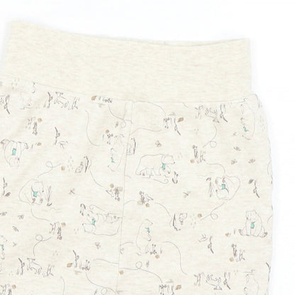 Jainco Beige Geometric Cotton Jogger Leggings Size 3-6 Months Pullover - Bear Print