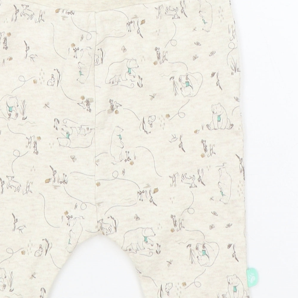 Jainco Beige Geometric Cotton Jogger Leggings Size 3-6 Months Pullover - Bear Print