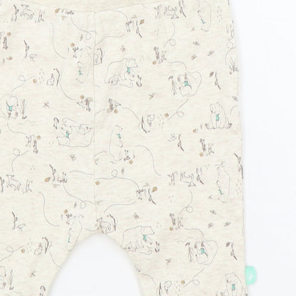 Jainco Beige Geometric Cotton Jogger Leggings Size 3-6 Months Pullover - Bear Print