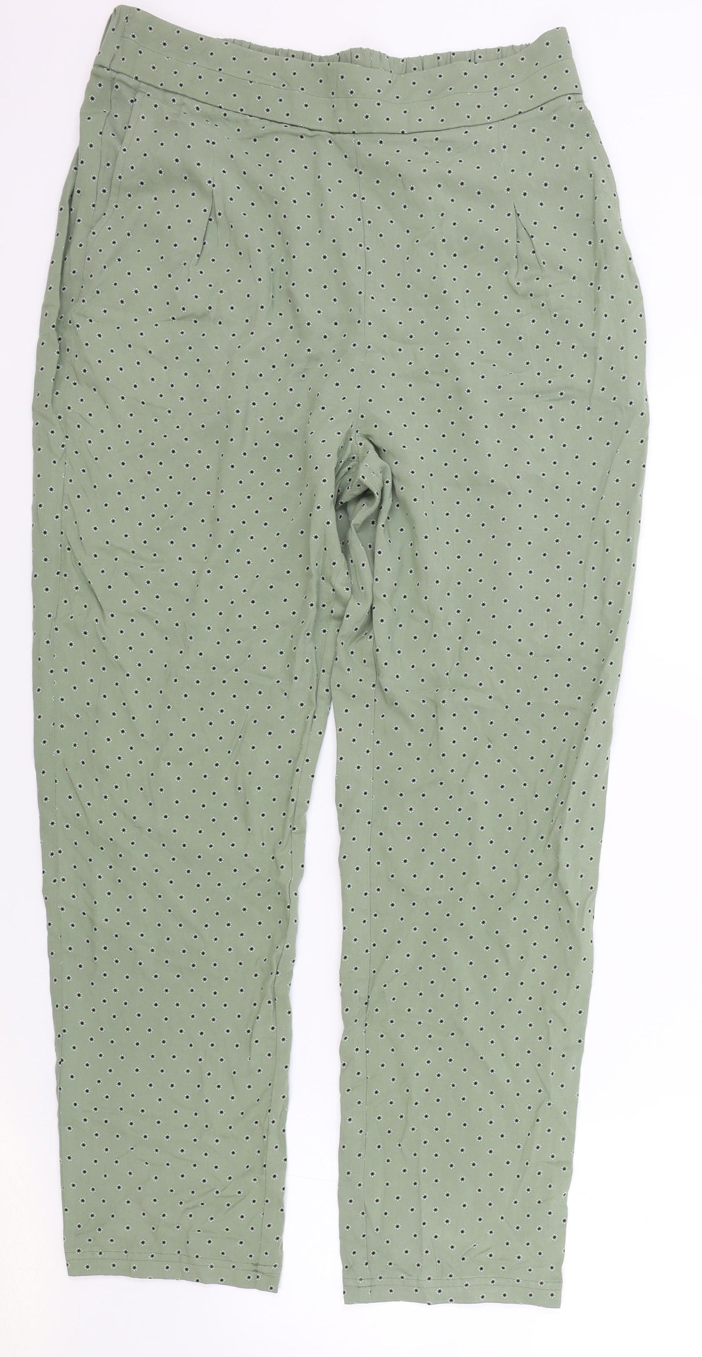 Womens UK Size 12 Marks and Spencer Regular Fit Bloomer Green Trousers