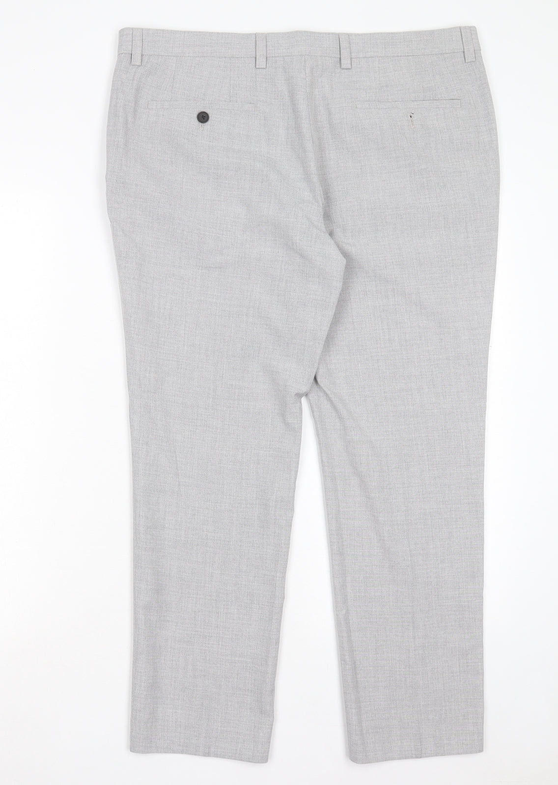 NEXT Mens Grey Polyester Trousers Size 36 in L29 in Regular Button - Short Leg