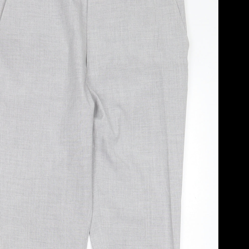 NEXT Mens Grey Polyester Trousers Size 36 in L29 in Regular Button - Short Leg