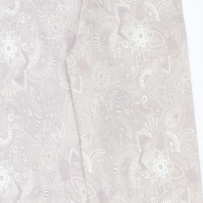 Shekou Womens Grey Geometric Linen Straight Jeans Size 2XS L27 in Regular Button