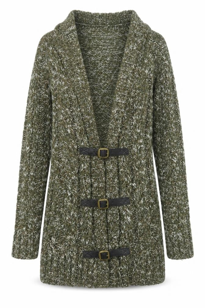 Womens UK Size 8 Crafted Green Cardigan Jumper