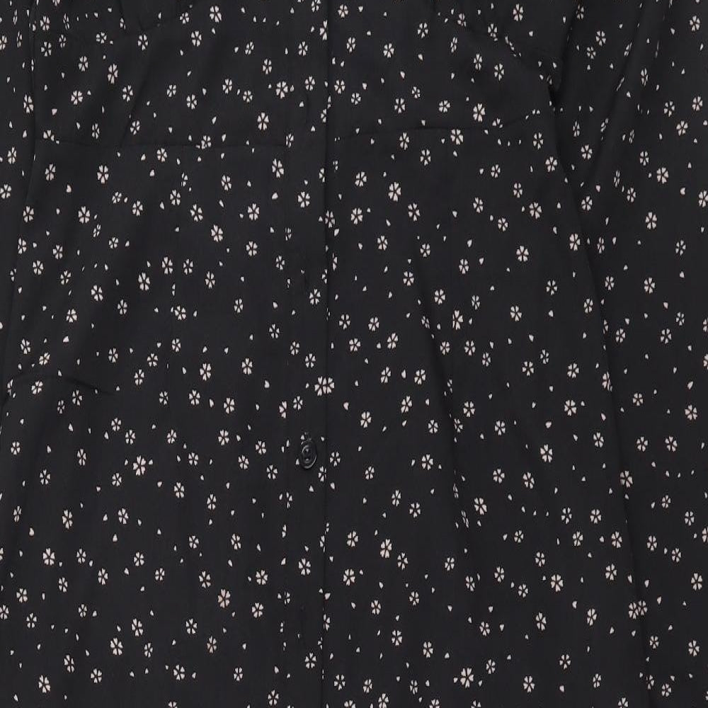 Missguided Womens Black Fair Isle Polyester A-Line Size 8 Boat Neck Button