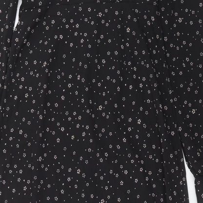 Missguided Womens Black Fair Isle Polyester A-Line Size 8 Boat Neck Button