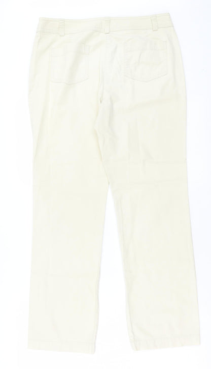 Womens UK Size 12 Marks and Spencer Regular Fit  Ivory Trousers