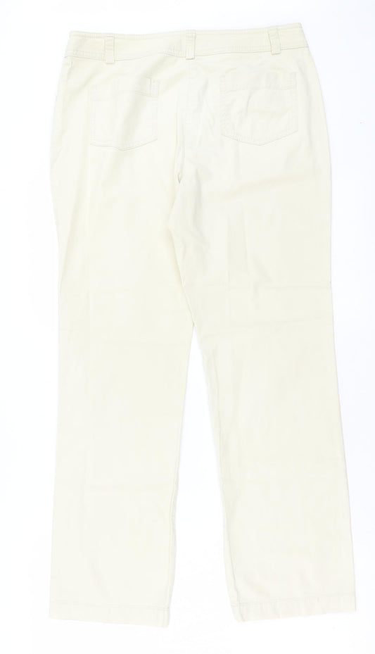 Womens UK Size 12 Marks and Spencer Regular Fit  Ivory Trousers