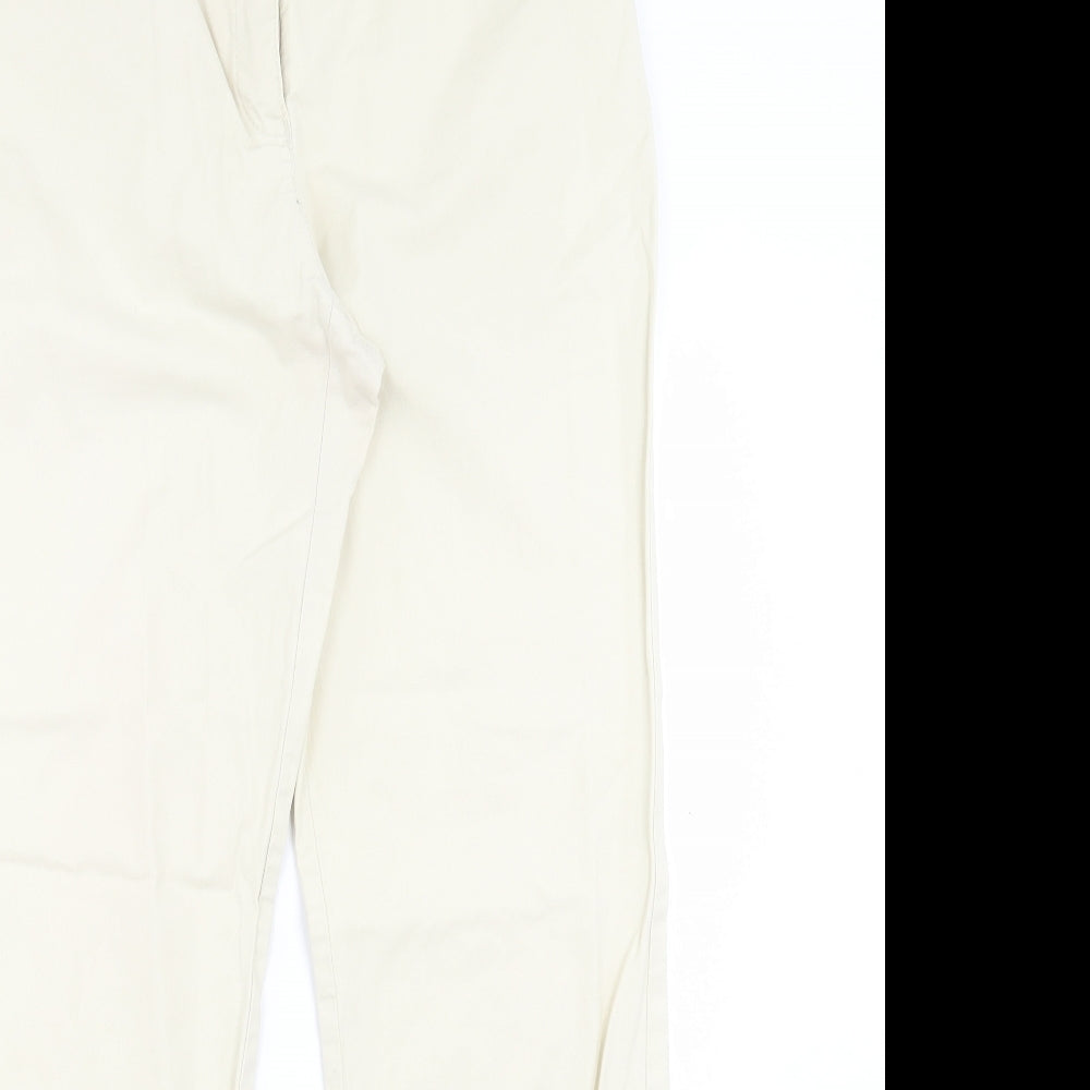 Womens UK Size 12 Marks and Spencer Regular Fit  Ivory Trousers