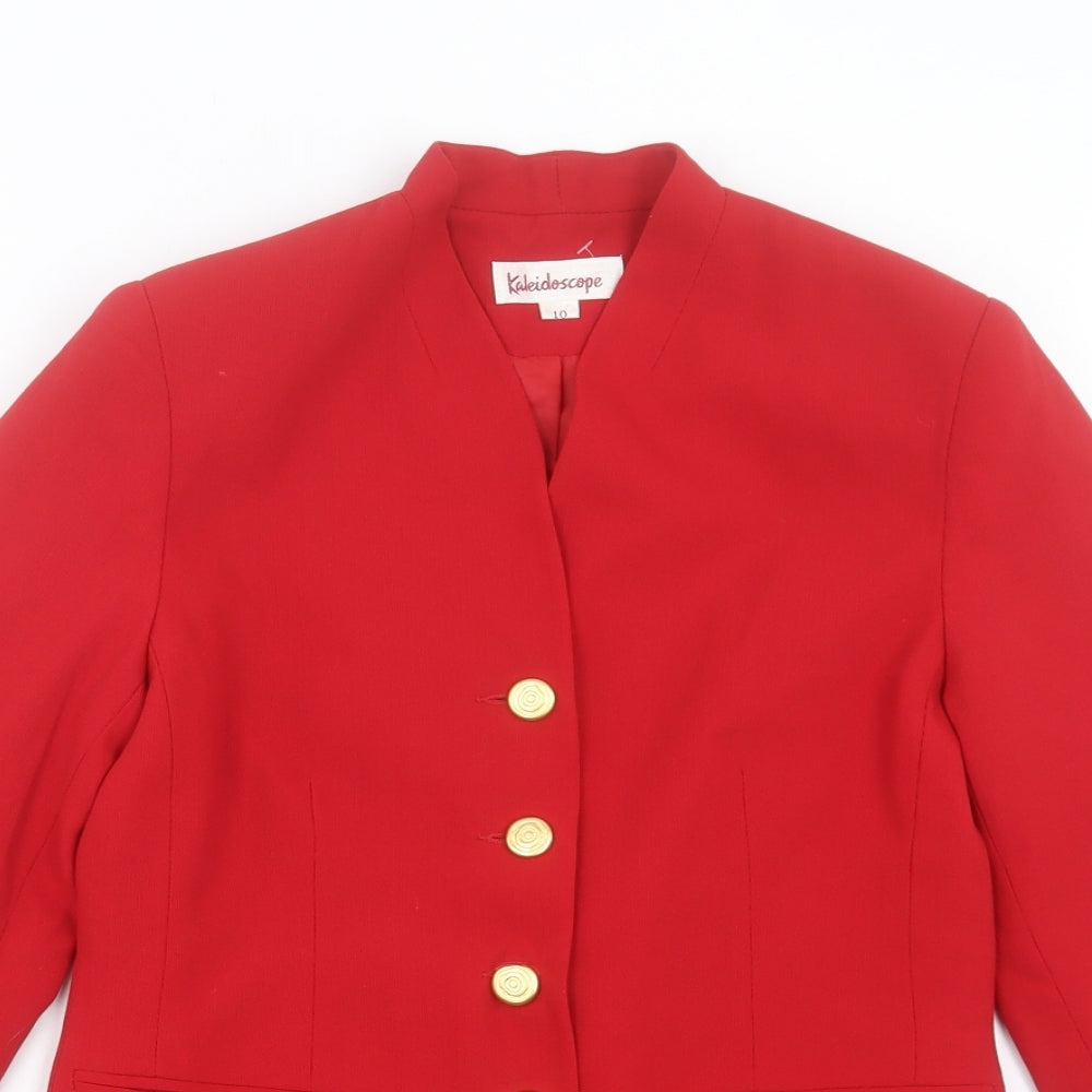 Kaleidoscope Womens Red Jacket Blazer Size 10 Button