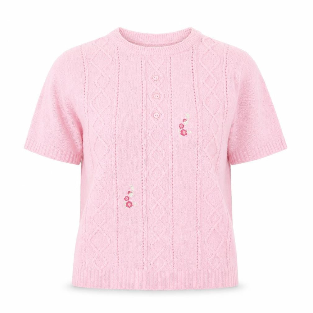 Womens UK Size 14 Damart Pink Basic T-Shirt