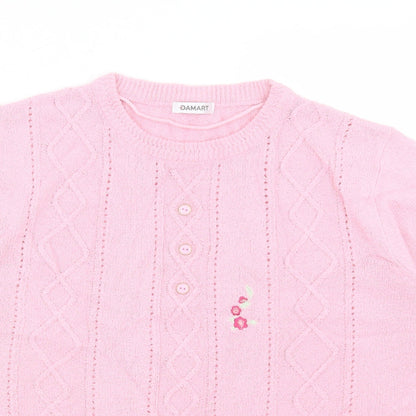 Womens UK Size 14 Damart Pink Basic T-Shirt