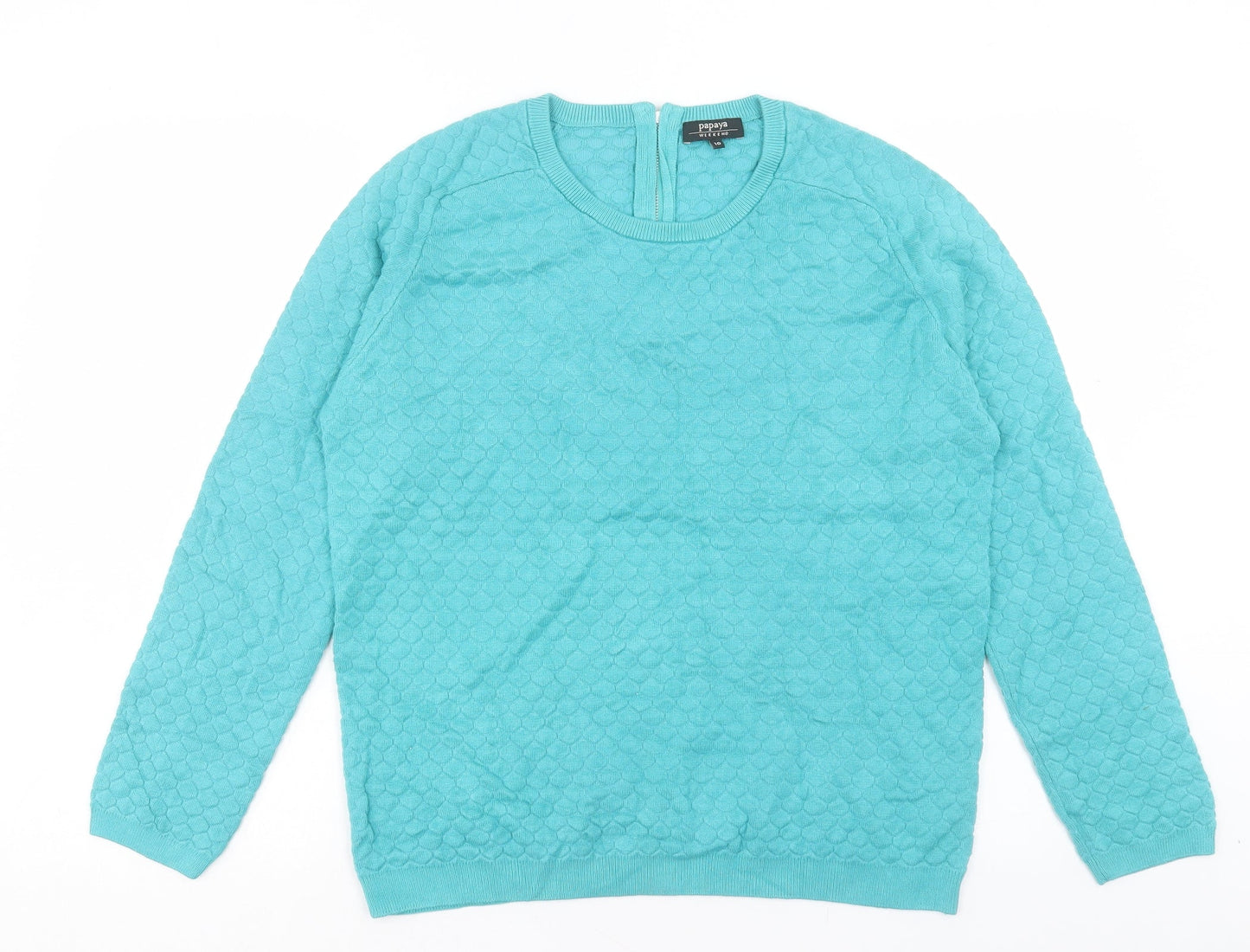 Womens UK Size 16 Papaya Blue Full Zip Jumper
