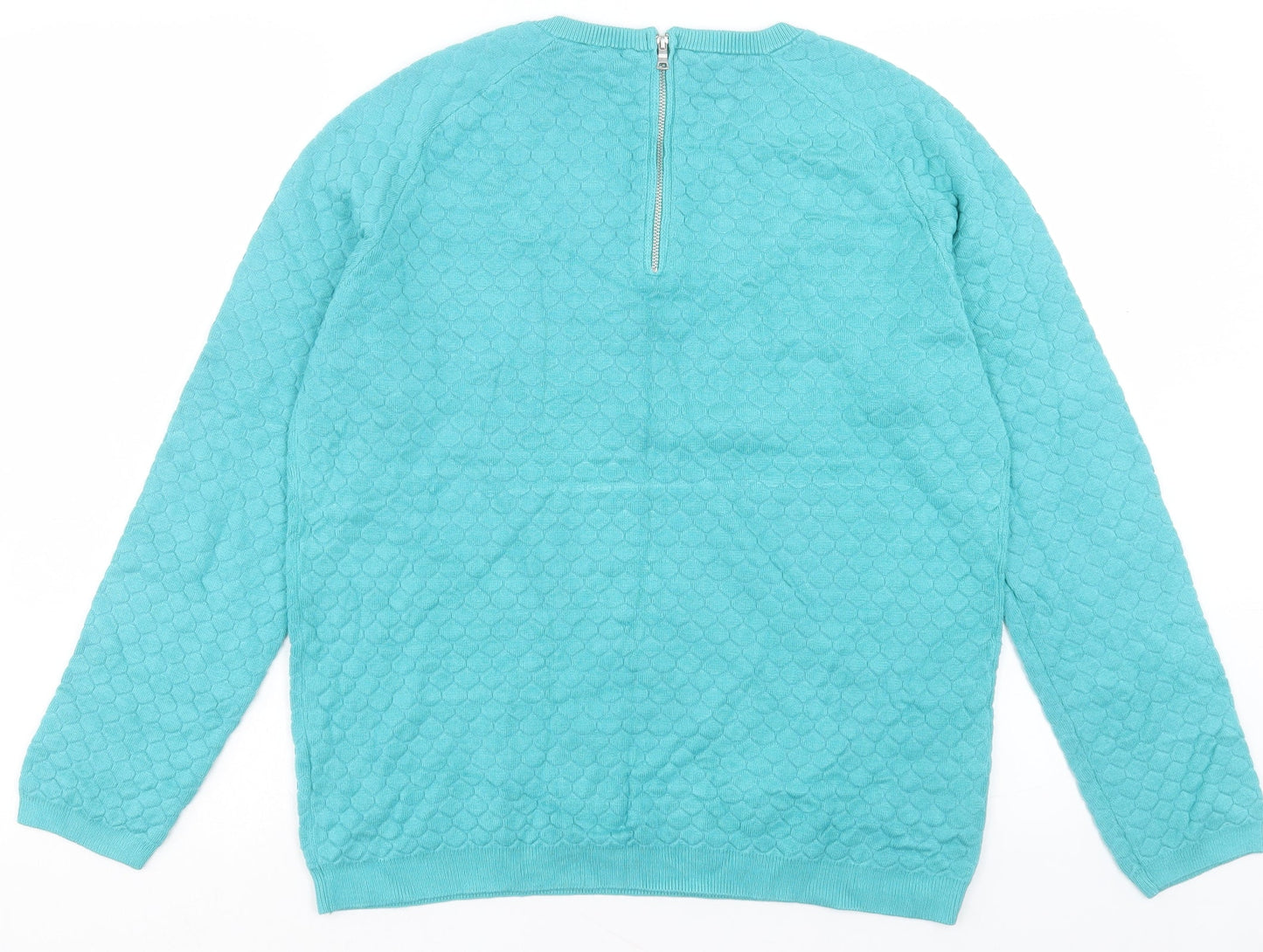 Womens UK Size 16 Papaya Blue Full Zip Jumper