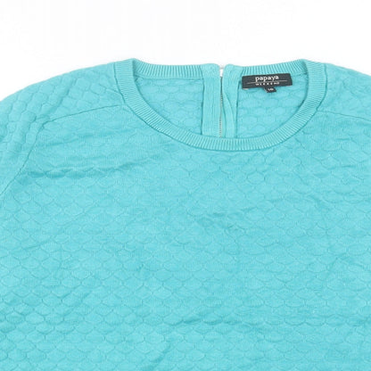 Womens UK Size 16 Papaya Blue Full Zip Jumper