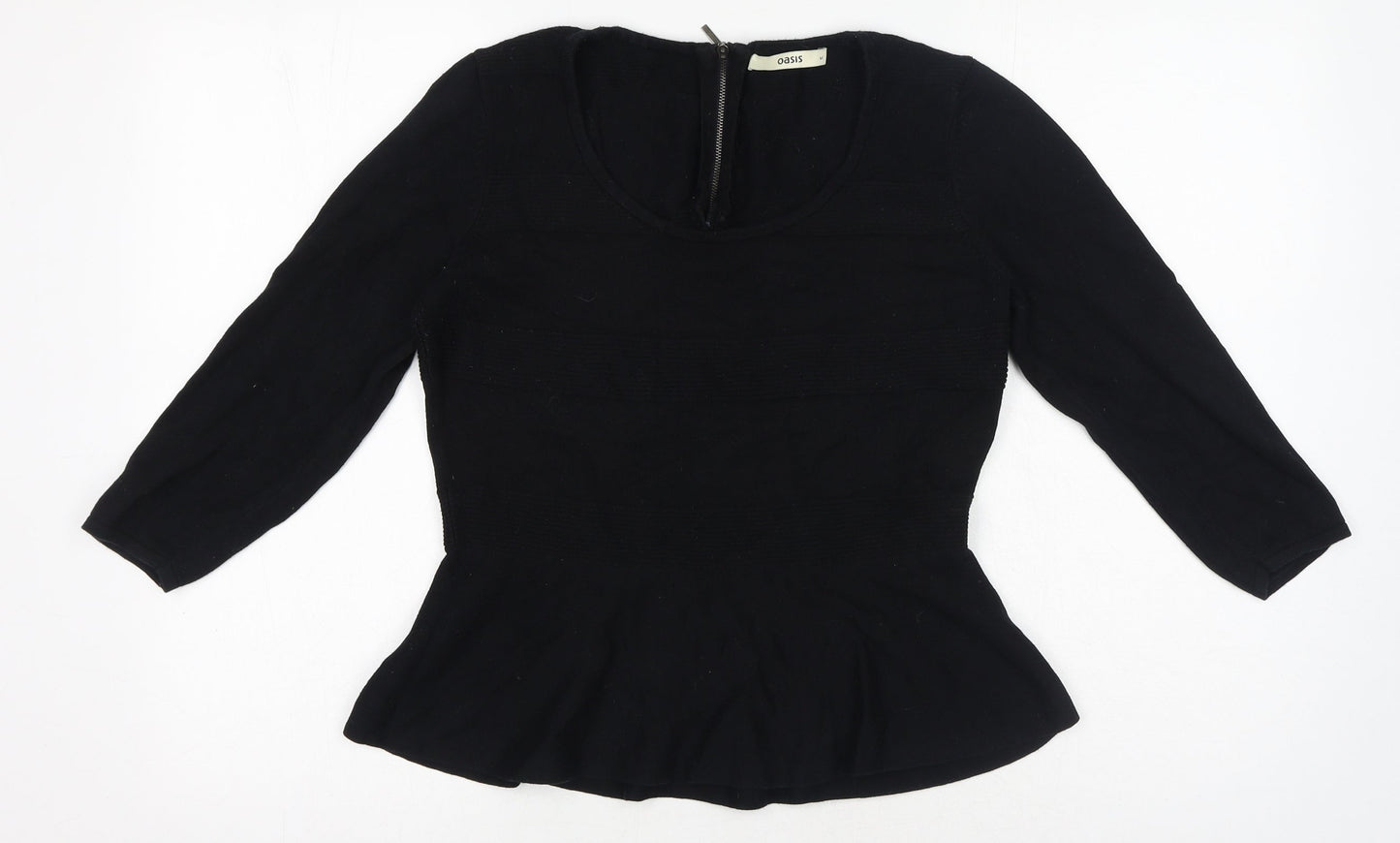 Womens UK Size M Oasis Black Basic T-Shirt