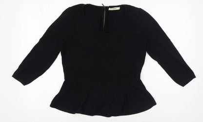 Womens UK Size M Oasis Black Basic T-Shirt