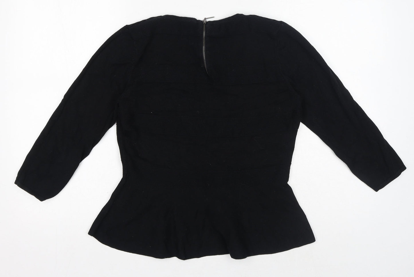Womens UK Size M Oasis Black Basic T-Shirt