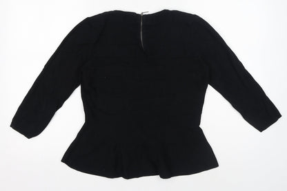 Womens UK Size M Oasis Black Basic T-Shirt