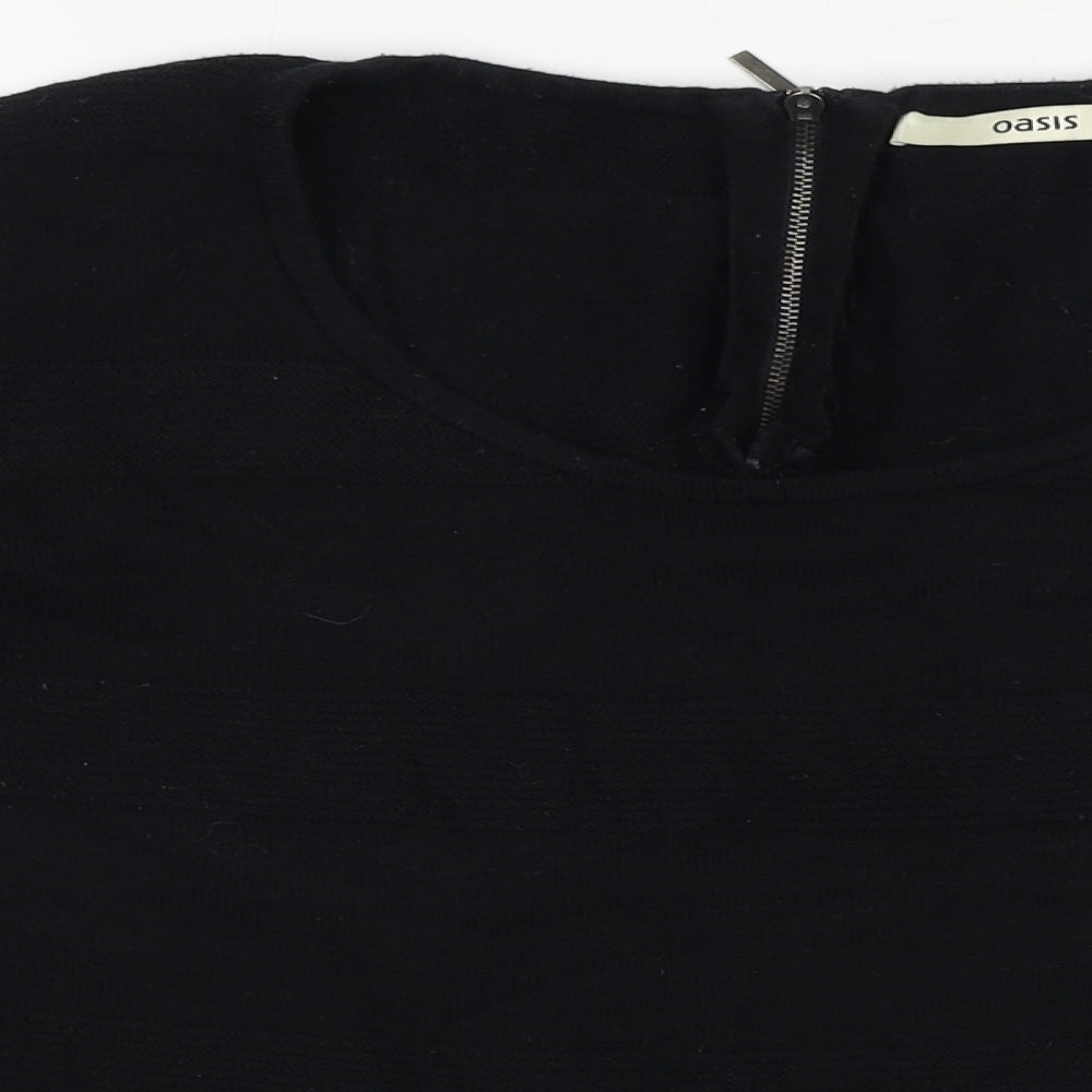 Womens UK Size M Oasis Black Basic T-Shirt
