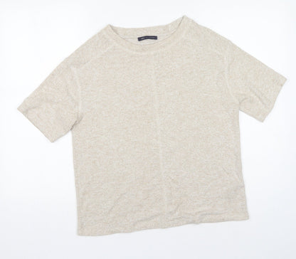 Womens UK Size 8 Marks and Spencer Beige Basic T-Shirt