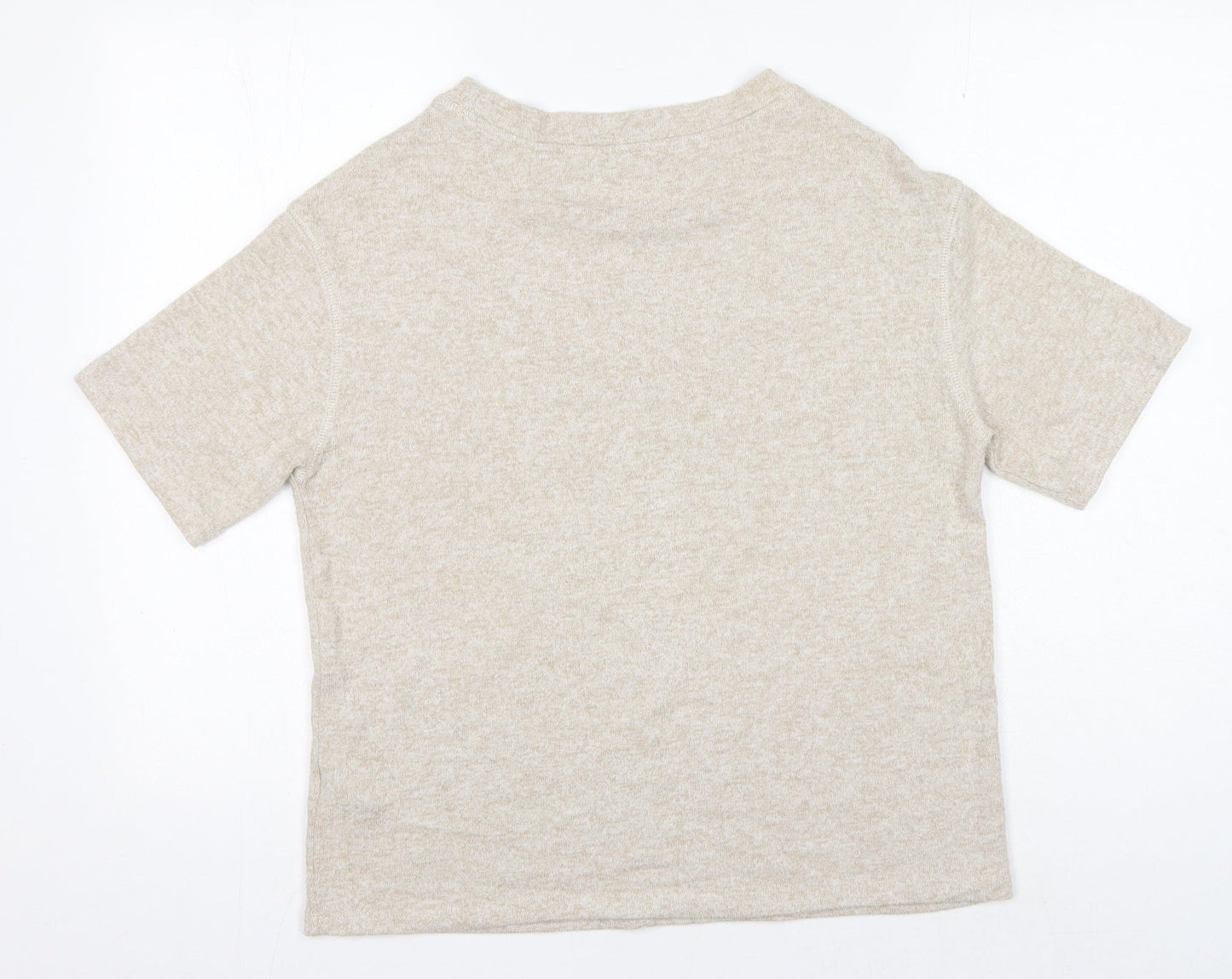 Womens UK Size 8 Marks and Spencer Beige Basic T-Shirt