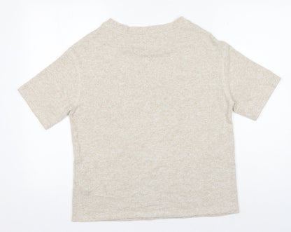 Womens UK Size 8 Marks and Spencer Beige Basic T-Shirt