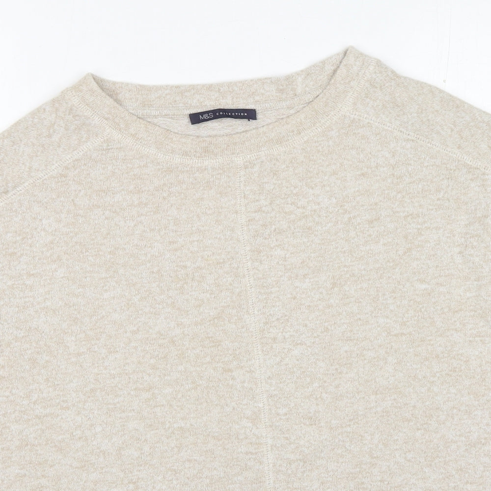 Womens UK Size 8 Marks and Spencer Beige Basic T-Shirt