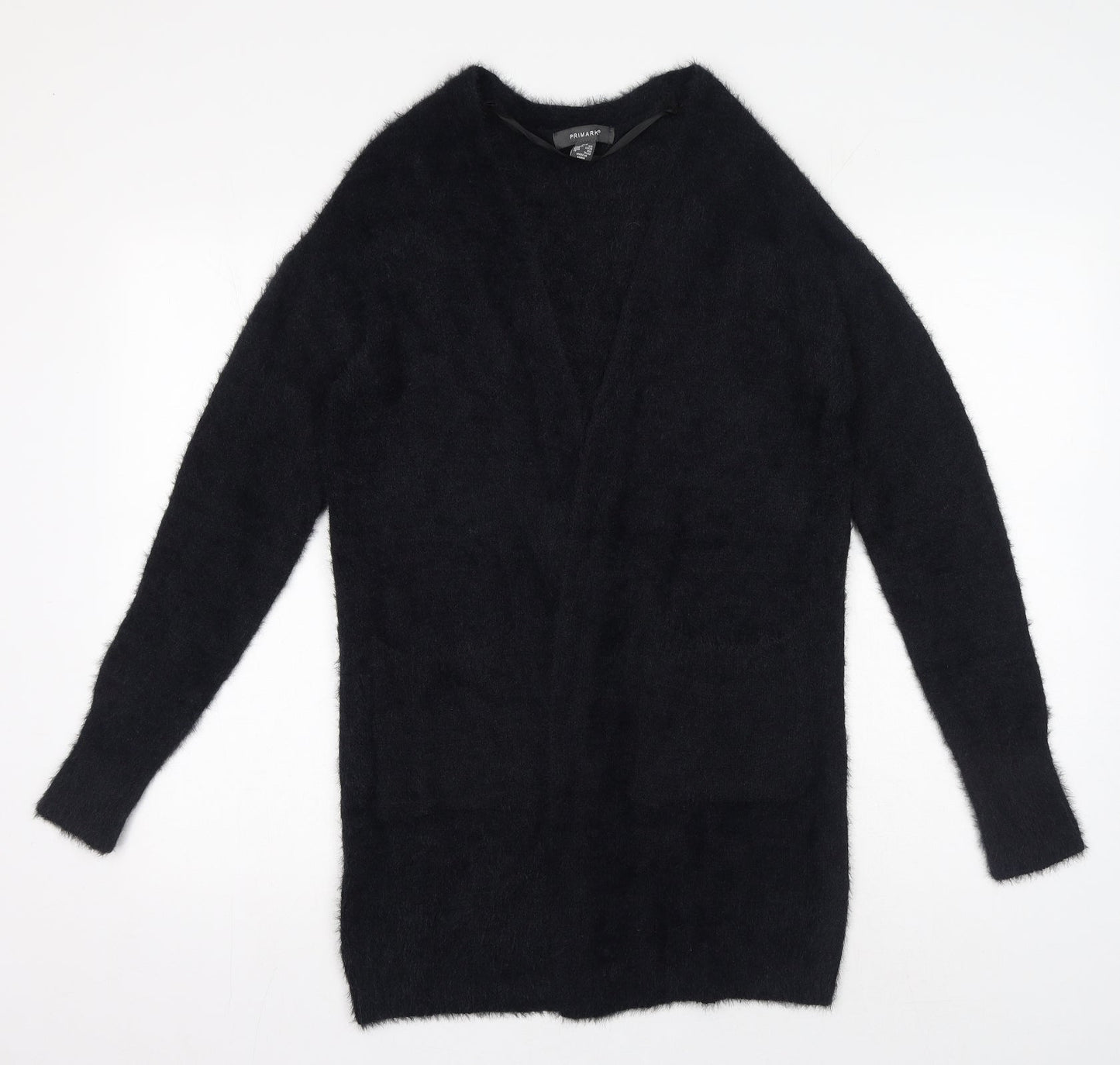 Primark Womens Black V-Neck Polyamide Cardigan Jumper Size 4 - Size 4-6
