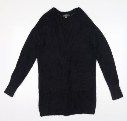 Primark Womens Black V-Neck Polyamide Cardigan Jumper Size 4 - Size 4-6