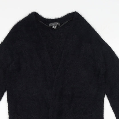 Primark Womens Black V-Neck Polyamide Cardigan Jumper Size 4 - Size 4-6