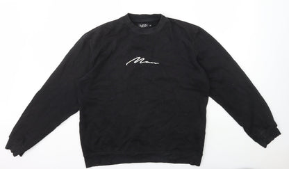 Mens UK Size XS Boohoo Black Pullover Sweatshirt