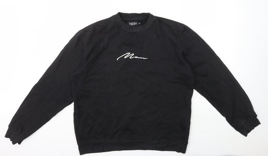Mens UK Size XS Boohoo Black Pullover Sweatshirt