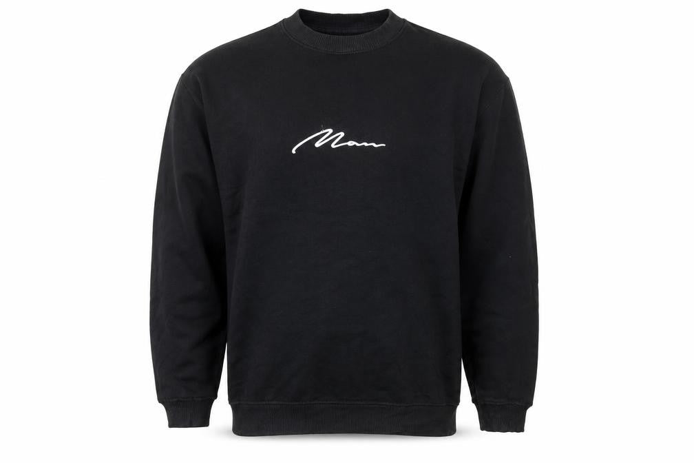 Mens UK Size XS Boohoo Black Pullover Sweatshirt