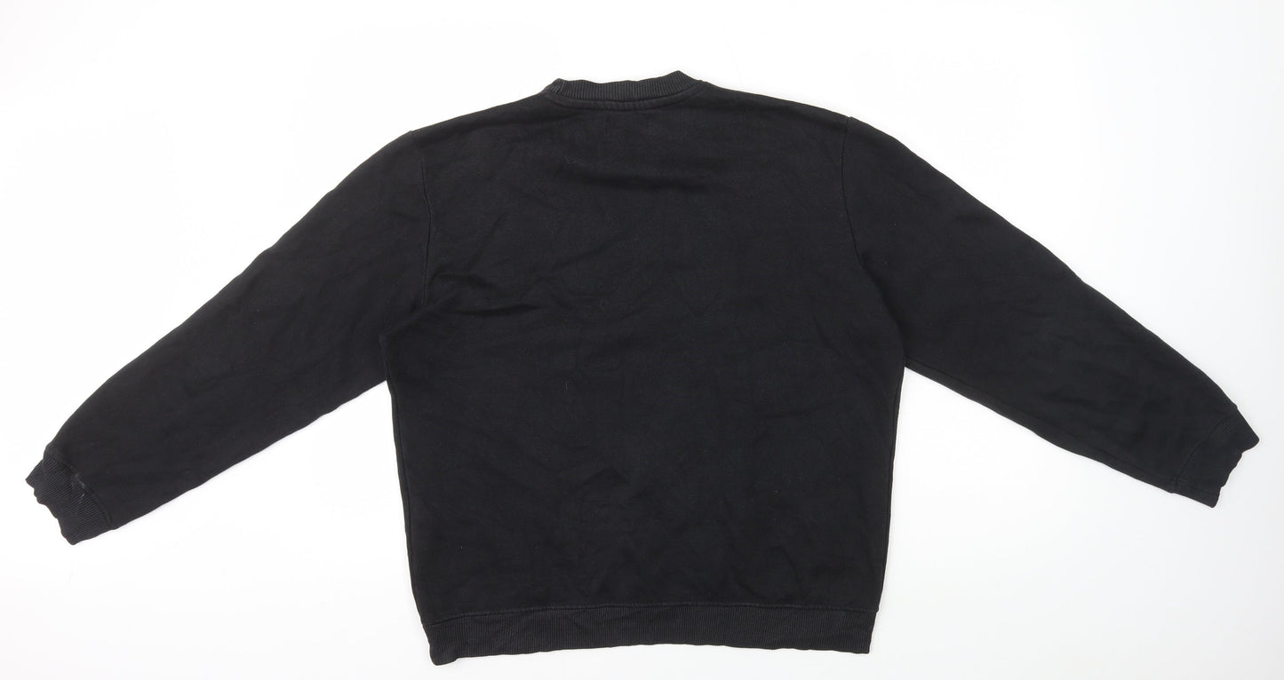 Mens UK Size XS Boohoo Black Pullover Sweatshirt