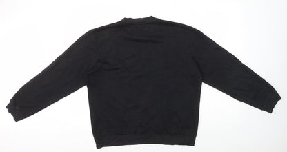 Mens UK Size XS Boohoo Black Pullover Sweatshirt
