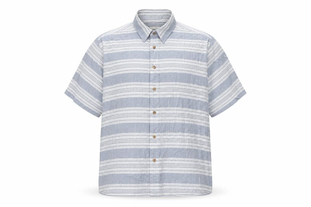 Mens UK Size L Bar Harbour Grey  Button-Up Short Sleeve Casual Shirt