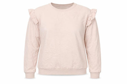Papaya Womens Pink Cotton Pullover Sweatshirt Size S Pullover - Frill on Sleeve