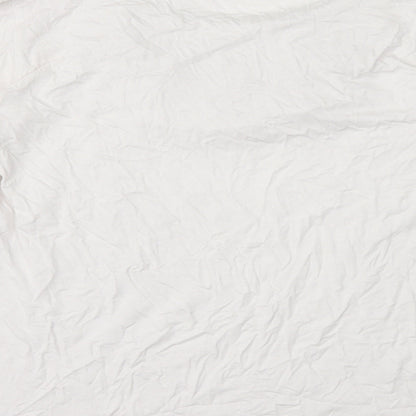 Paz Torras Womens White Viscose Basic T-Shirt Size 12 Boat Neck - Neck Detail