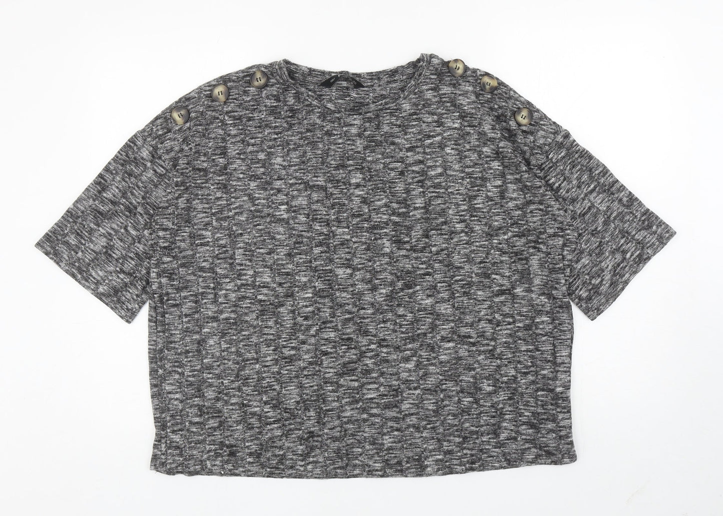 F&F Womens Grey Boat Neck Viscose Pullover Jumper Size 12