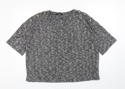 F&F Womens Grey Boat Neck Viscose Pullover Jumper Size 12