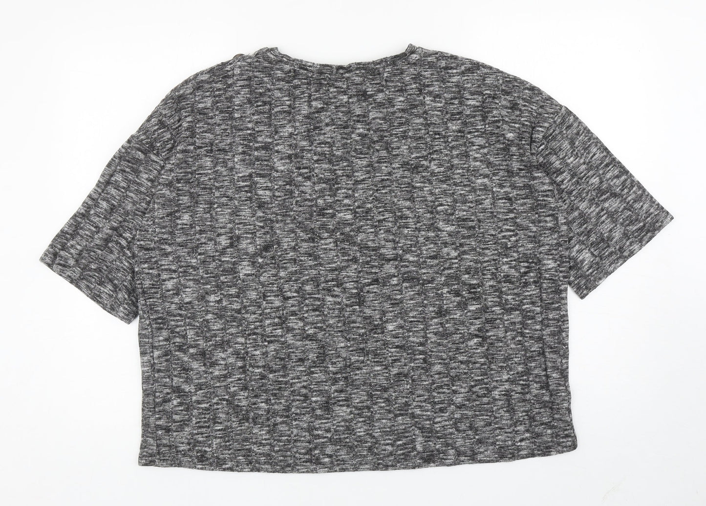 F&F Womens Grey Boat Neck Viscose Pullover Jumper Size 12