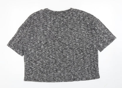 F&F Womens Grey Boat Neck Viscose Pullover Jumper Size 12