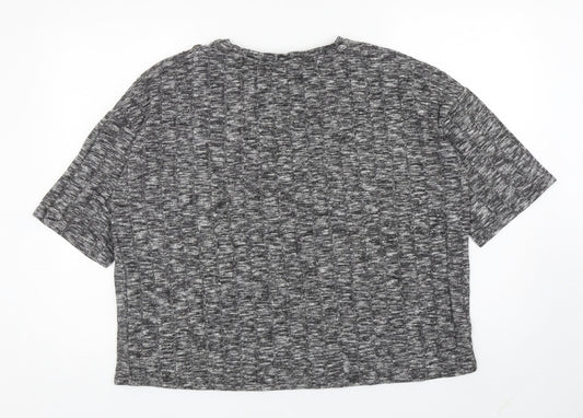 F&F Womens Grey Boat Neck Viscose Pullover Jumper Size 12