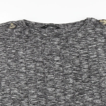 F&F Womens Grey Boat Neck Viscose Pullover Jumper Size 12