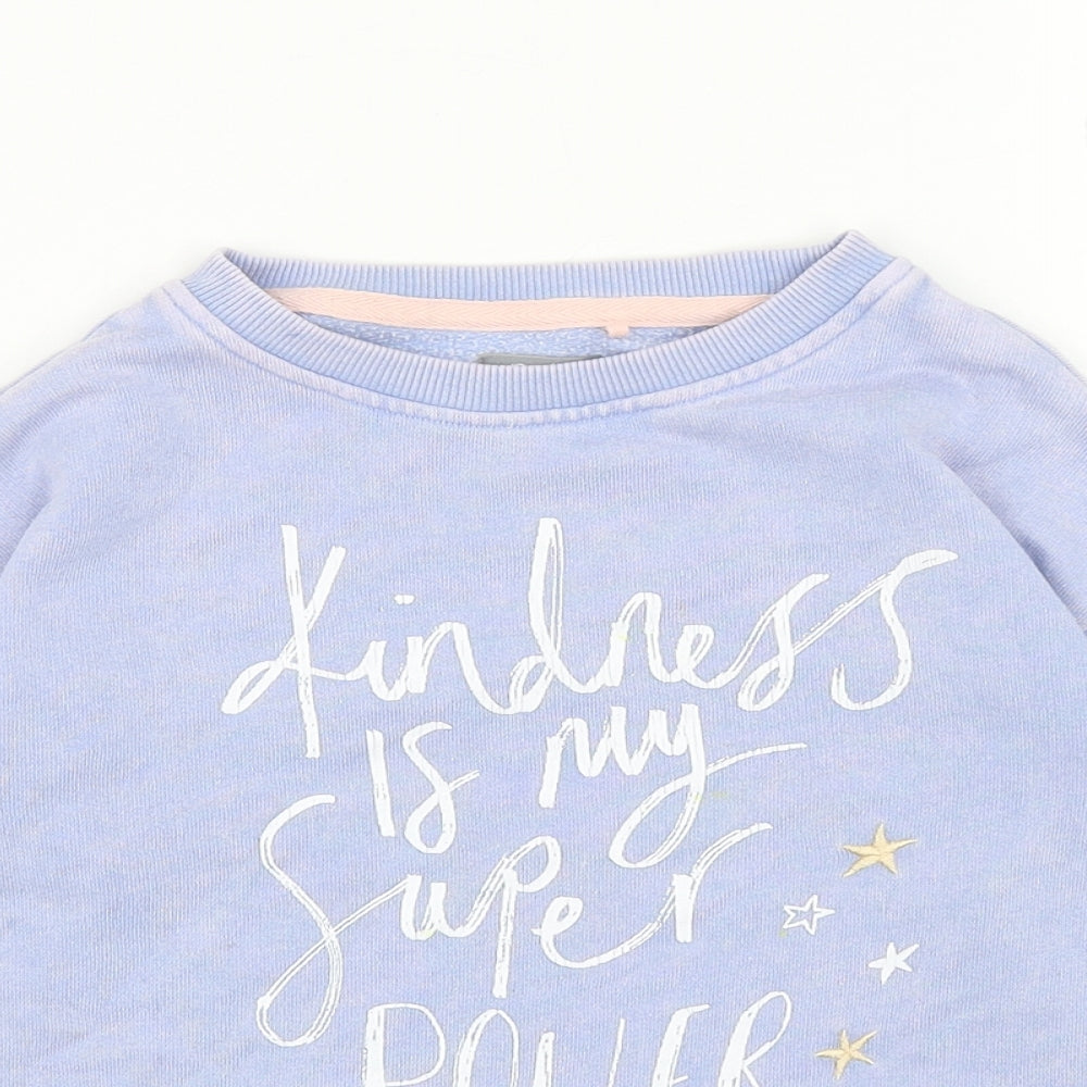 NEXT Girls Blue Cotton Pullover Sweatshirt Size 6 Years Pullover - Kindness Is My Super Power